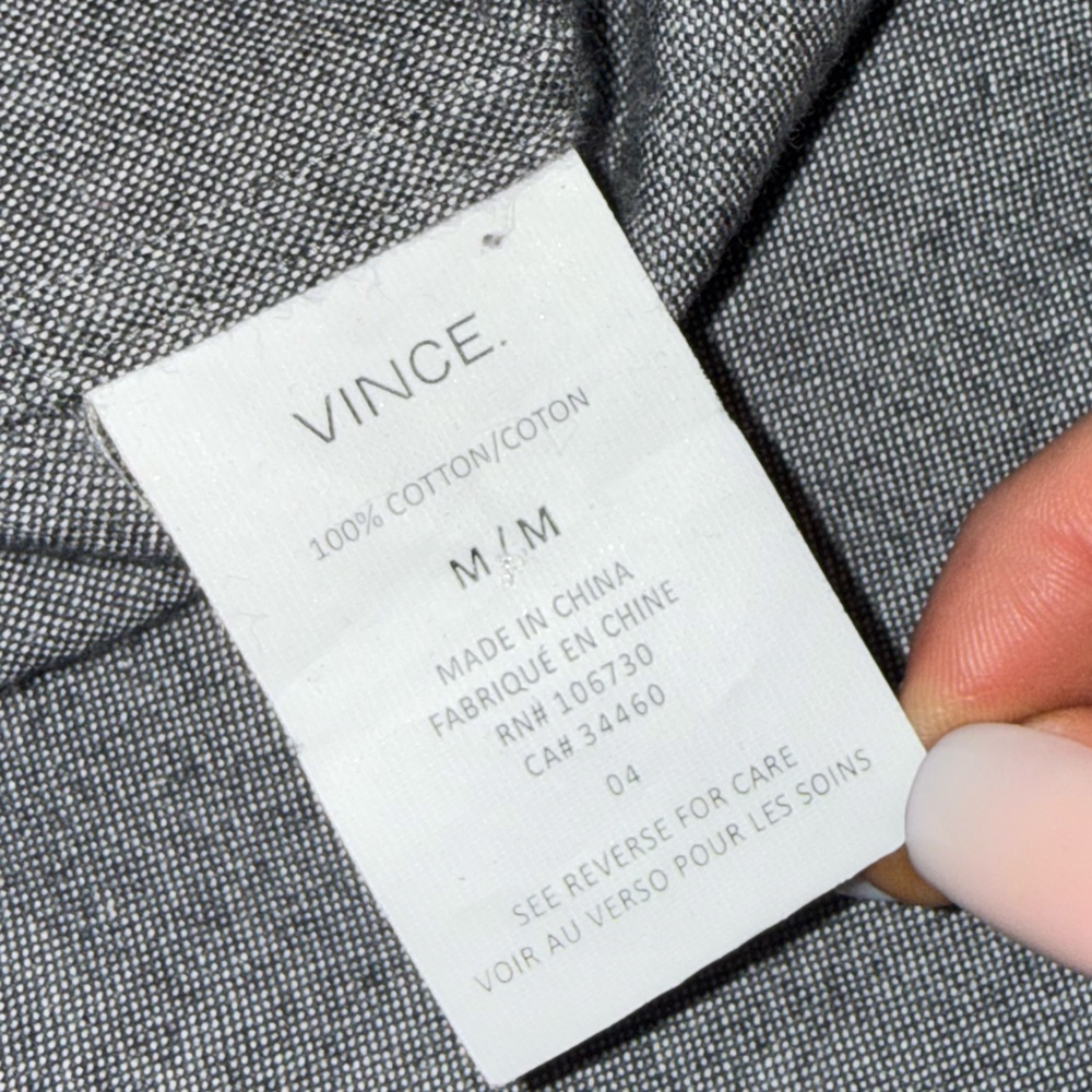 VINCE long sleeve button down size medium - Picture 7 of 8